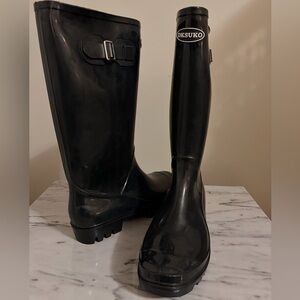 Dksuko Black Rain Boots
